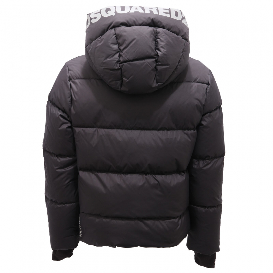 1274AF giubbotto bimbo boy DSQUARED2 black down padded jacket kid