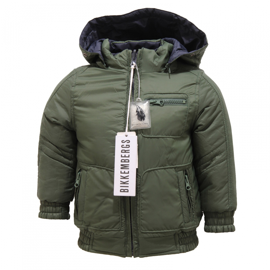 piumino bimbo BIKKEMBERGS blu verde double face jacket kid