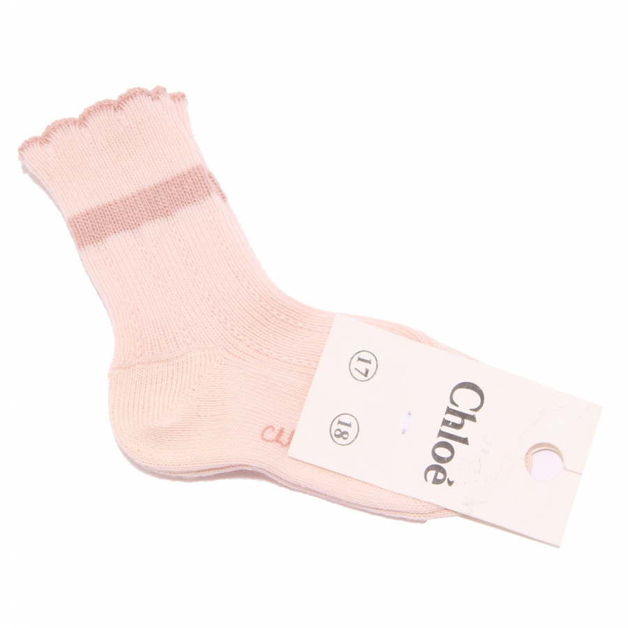ranura perecer desaparecer 1363W calze bimba CHLOE' pink cotton socks girl kid
