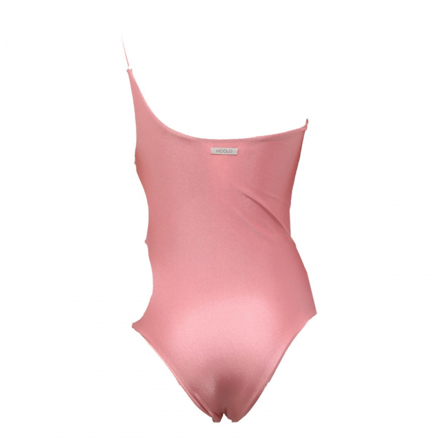1373AI costume monospalla donna VICOLO women beachwear strass pink