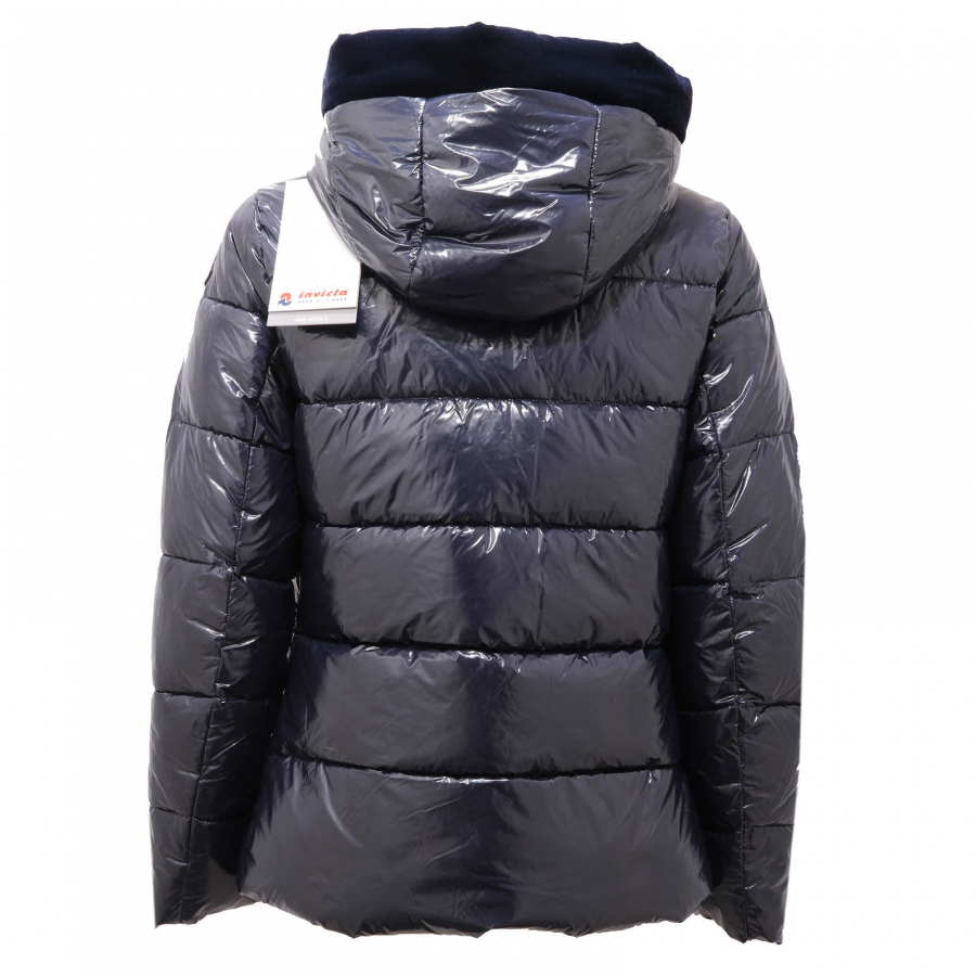 1409AF giubbotto donna INVICTA blue glossy padded jacket woman