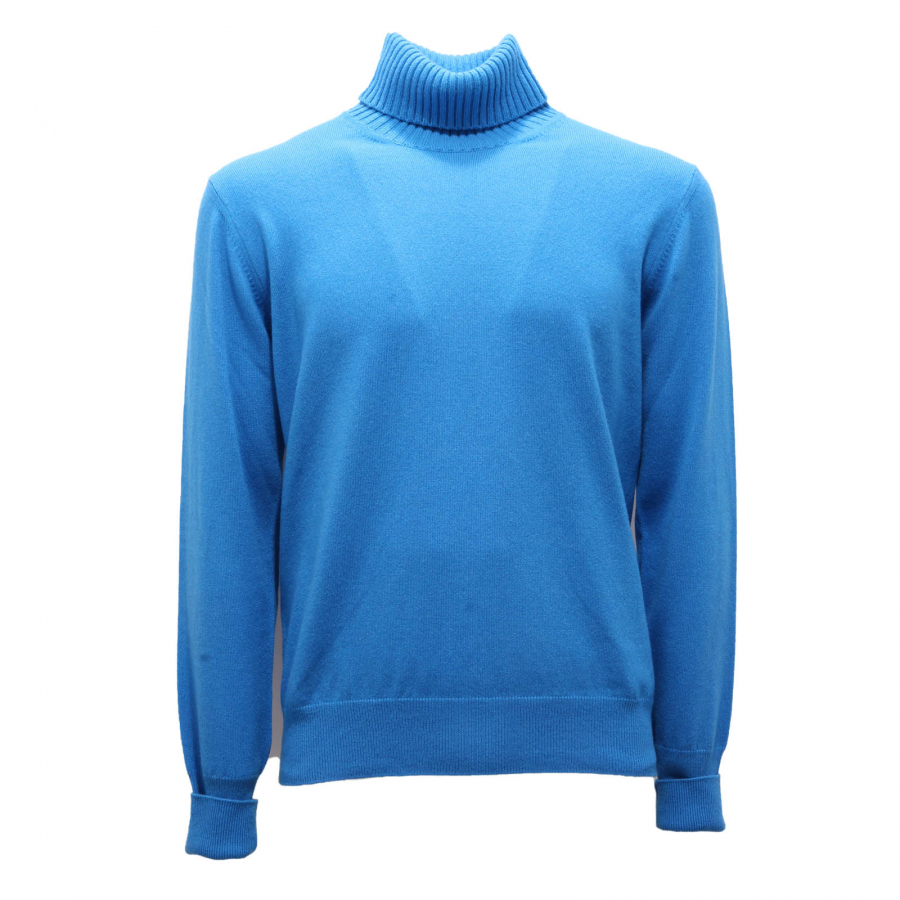 Maglia Dolcevita da Uomo in Kid Cashmere Colore Blu