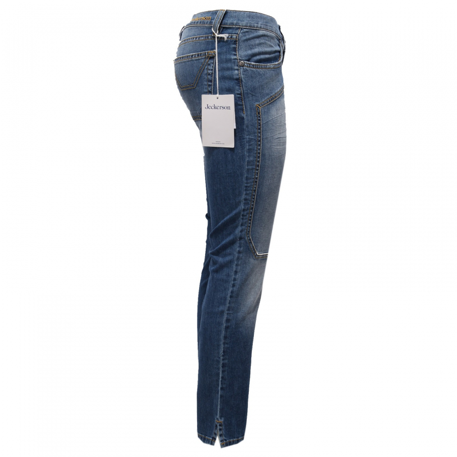 1498AB pantalone donna JECKERSON HOLIDAYS blue washed jeans woman