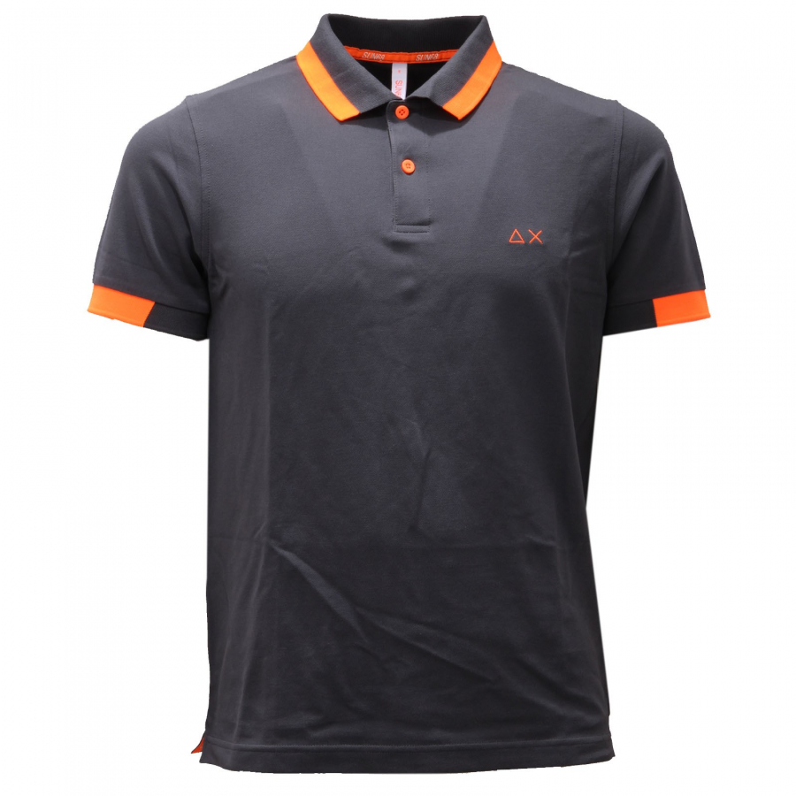 polo uomo SUN 68 cotton dark grey t shirt men
