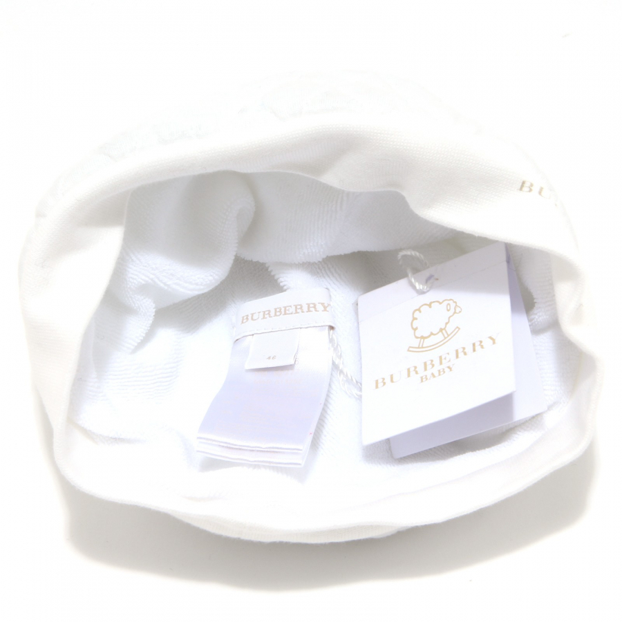 1784M cuffia bimba GIRL BURBERRY BABY cotton white hat