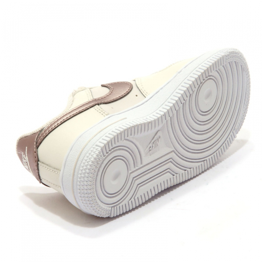 1950AL sneaker bimba girl NIKE FORCE 1 kids leather shoes white bronze