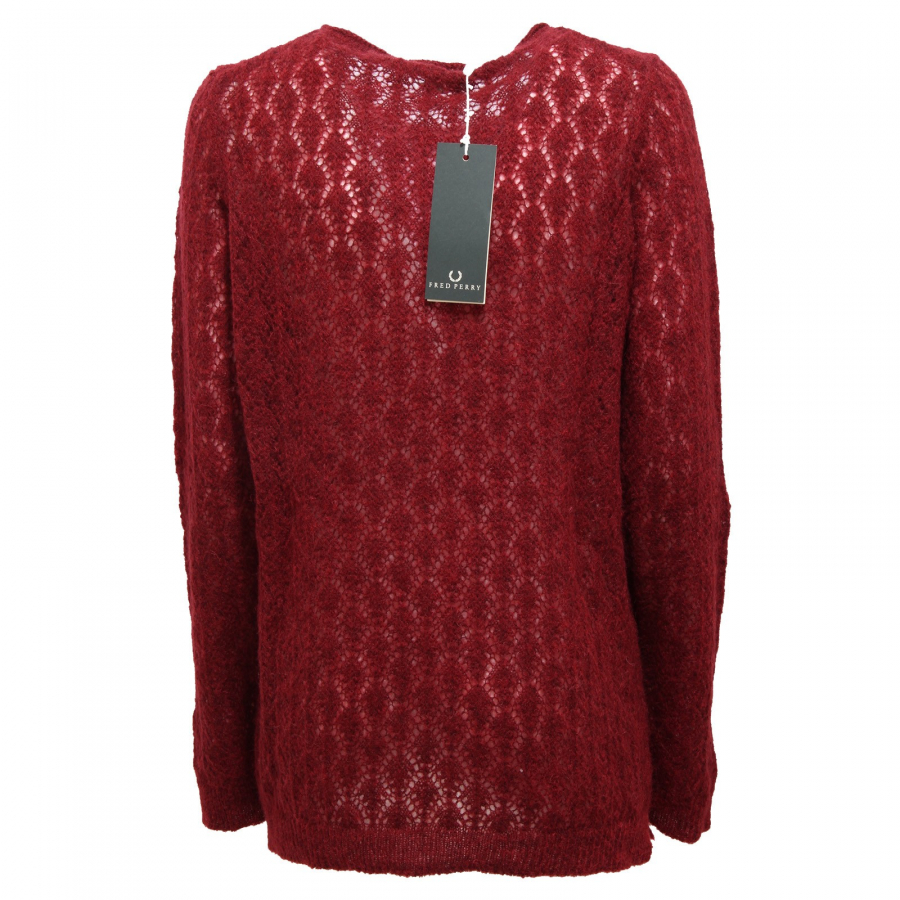 2231R maglione donna FRED PERRY bordeaux sweatshirt woman