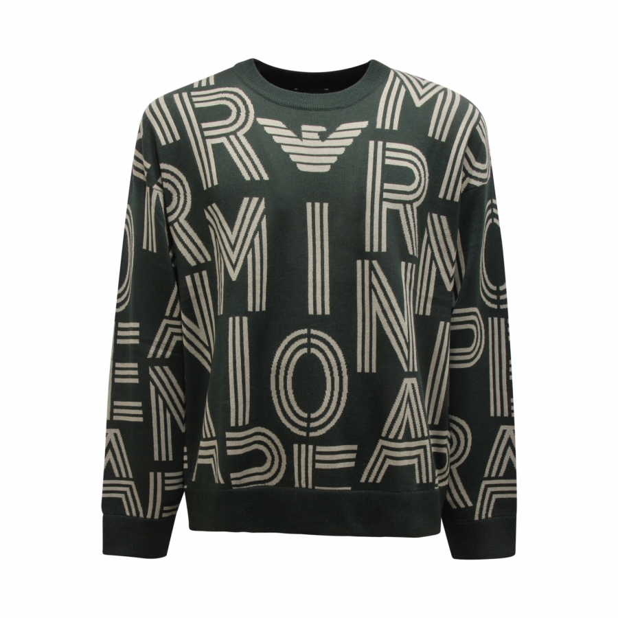 2234AZ MAGLIONE UOMO EMPORIO ARMANI MAN WOOL BLEND SWEATER GREEN