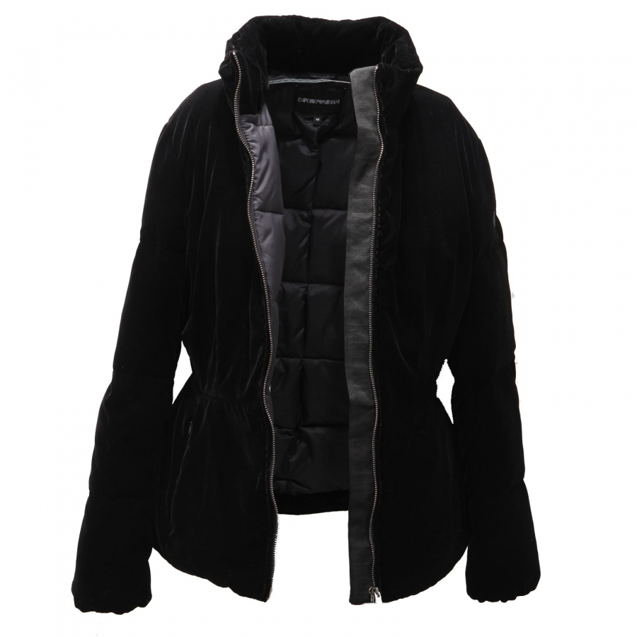 2248AE giubbotto donna EMPORIO ARMANI velluto velvet black jacket woman