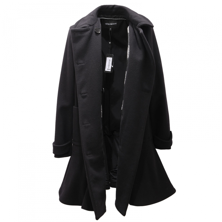 Emporio armani black coat hotsell