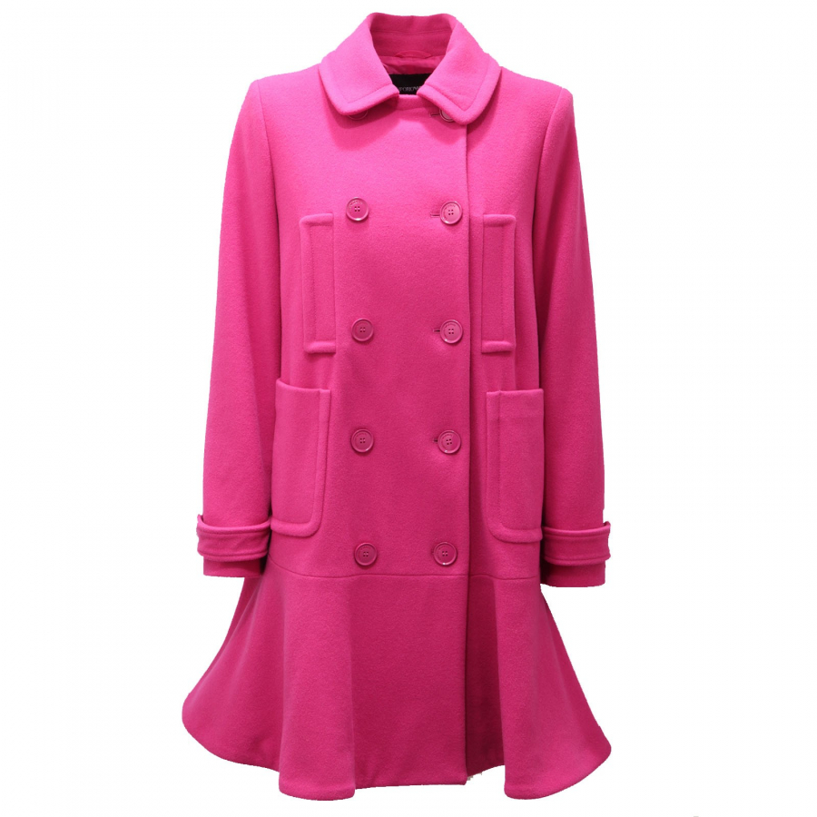 2287AE cappotto donna EMPORIO ARMANI mix wool pink coat woman