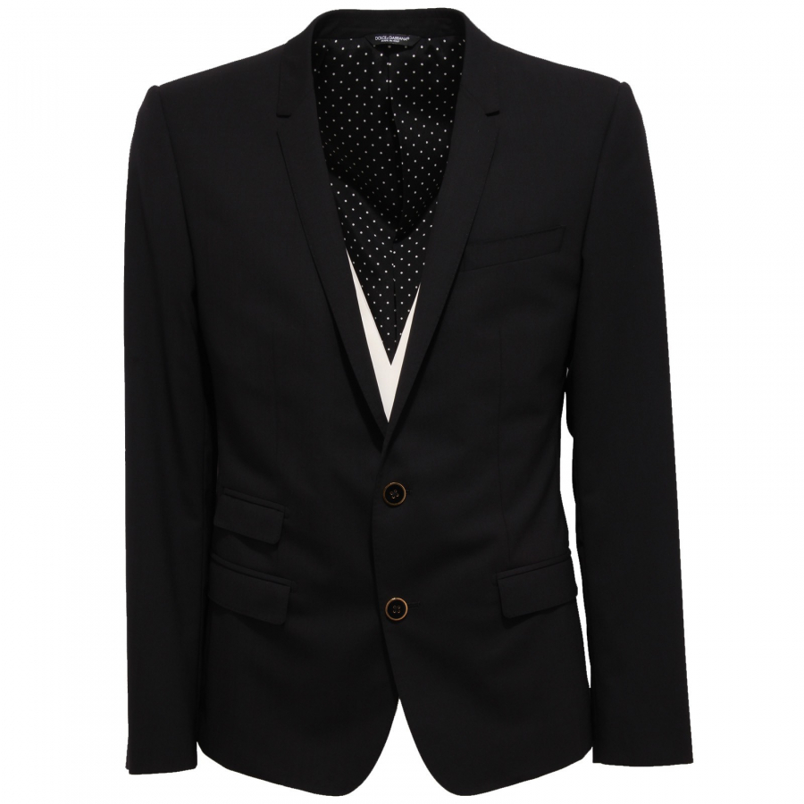 2293Z giacca uomo DOLCE GABBANA GOLD mix wool black jacket man