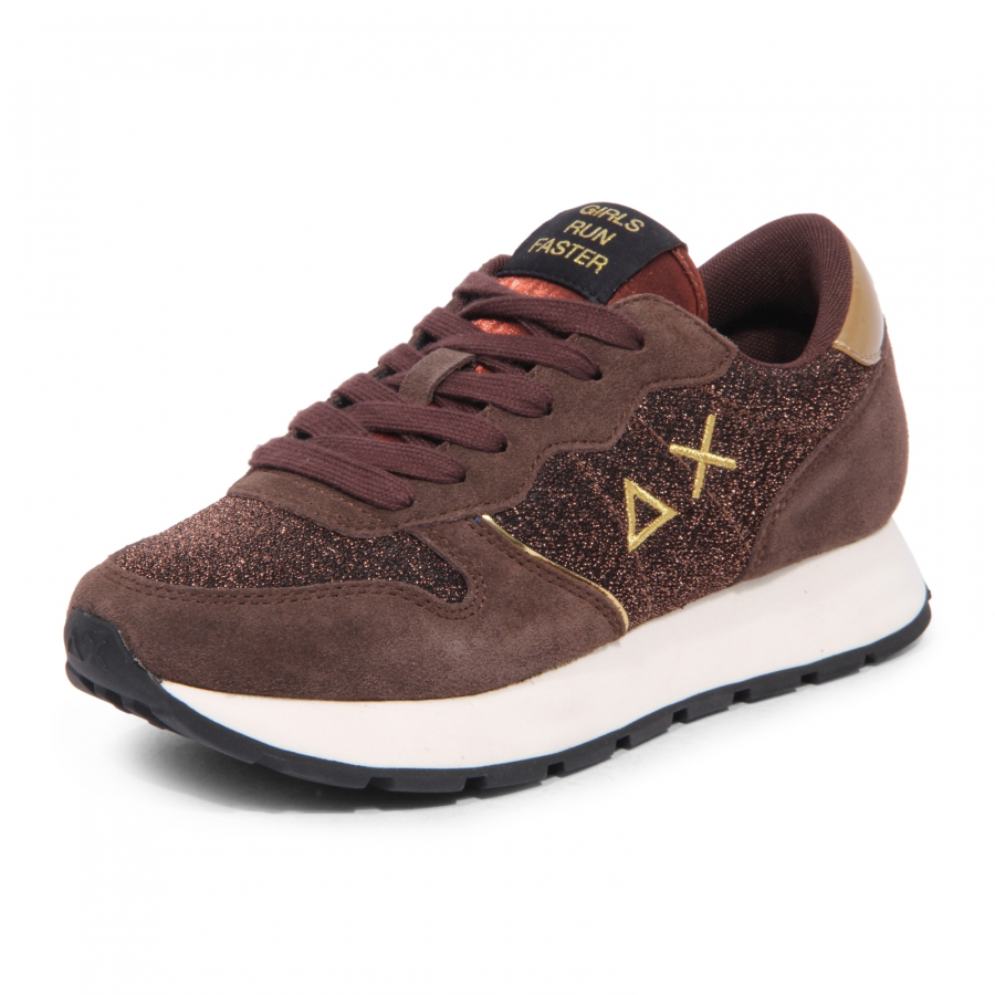 2312AU sneaker donna SUN 68 ALLY GLITTER MESH woman shoes