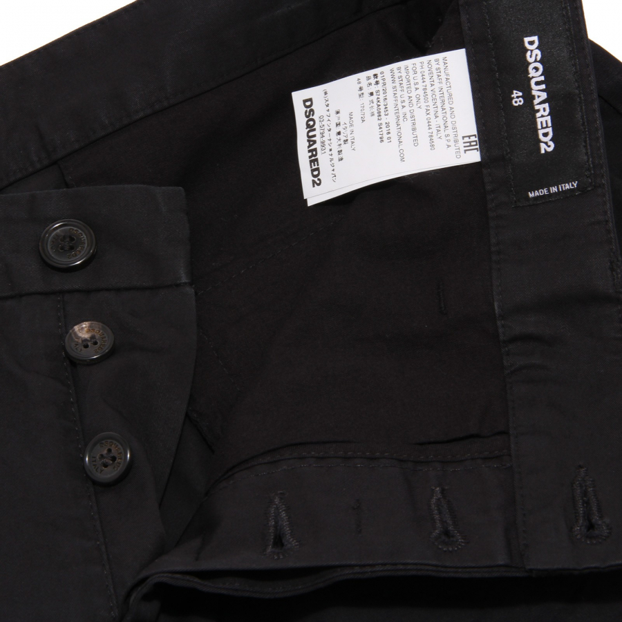 2607W pantalone uomo DSQUARED2 black cotton trouser men