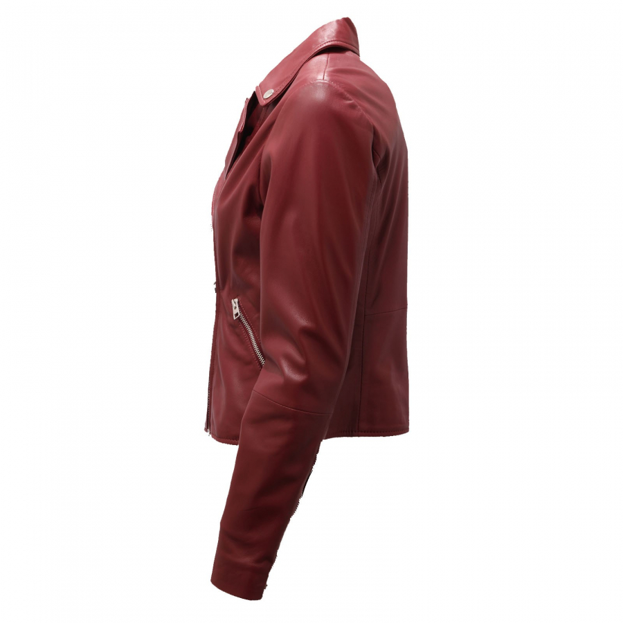 Giubbotto top pelle bordeaux