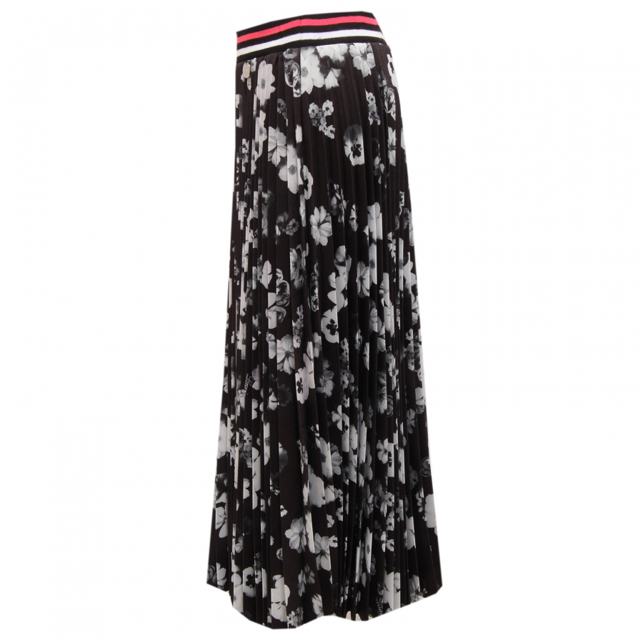 2897V gonna lunga bimba nero blu LANVIN floreal long skirt kid girl