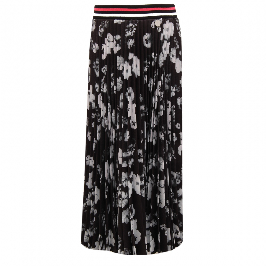 2897V gonna lunga bimba nero blu LANVIN floreal long skirt kid girl