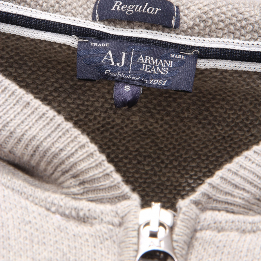 3355AF maglione felpa uomo ARMANI JEANS light grey cotton wool sweater men
