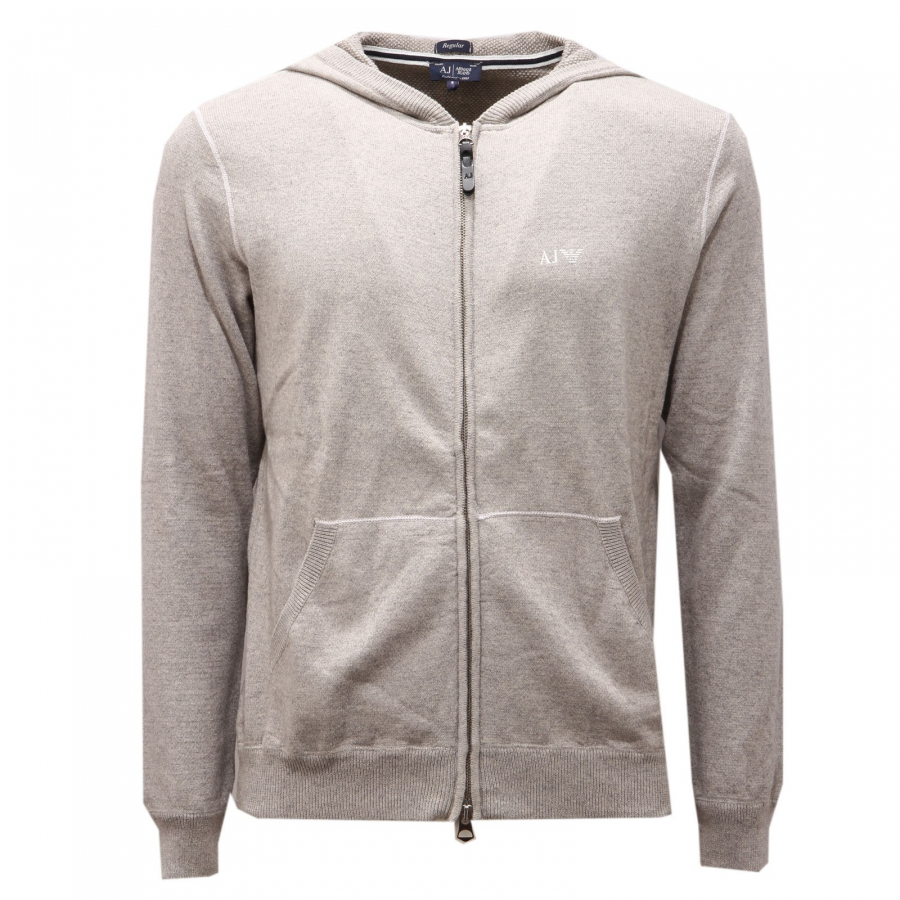 3355AF maglione felpa uomo ARMANI JEANS light grey cotton wool sweater men