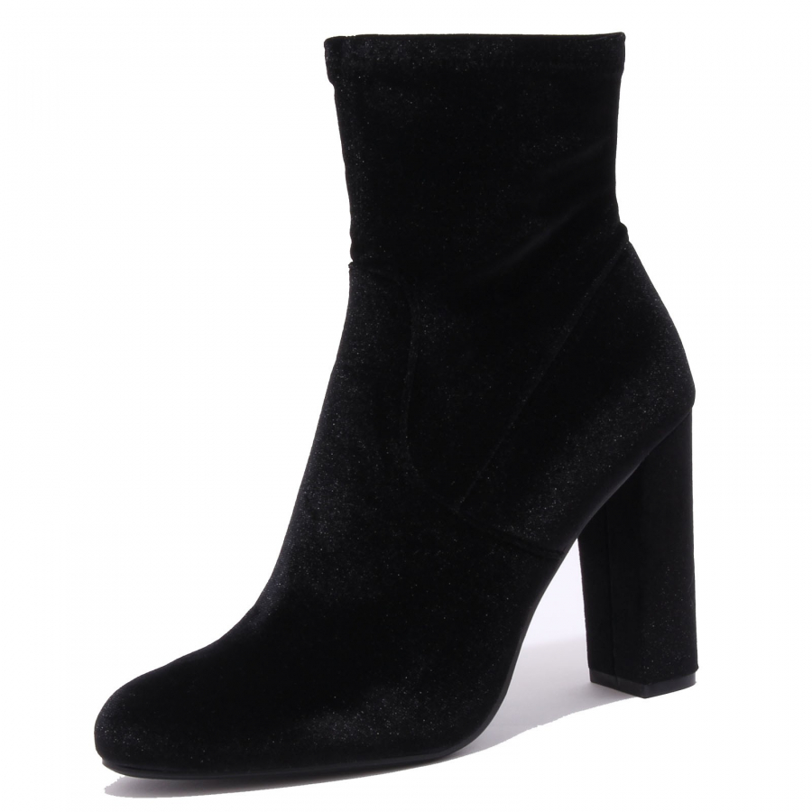 3361AB tronchetto donna velvet STEVE MADDEN EDITT scarpe black boot shoe woma