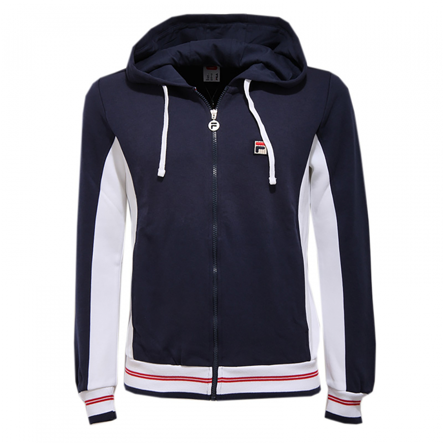 felpa uomo FILA TENNIS blue white red full zip sweatshirt man