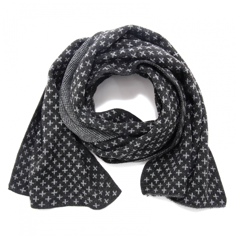 3480AO sciarpa uomo E FERRI man scarf black/grey