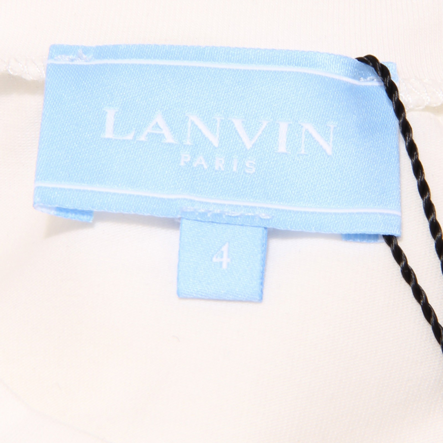 Lanvin 3877T maglia bimba LANVIN cotone avorio con decoro t-shirt kid 