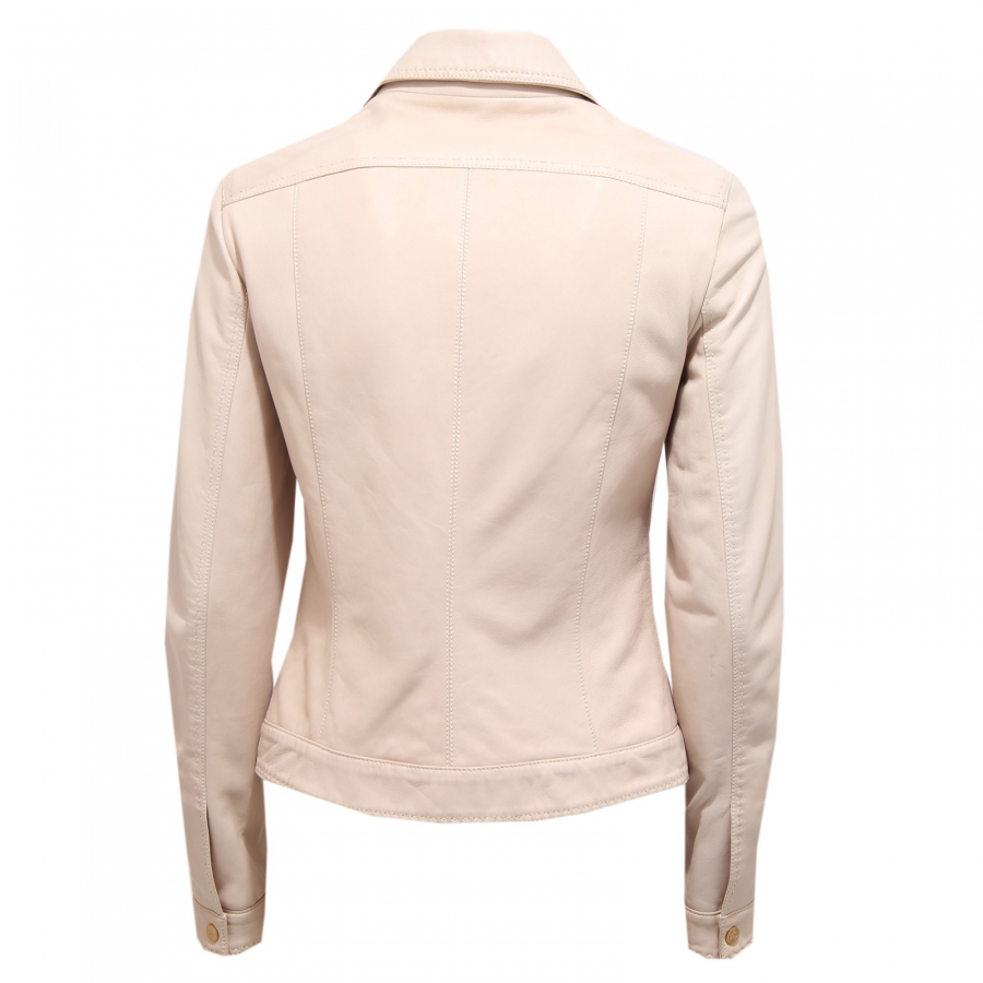 3898R giubbotto pelle donna FAY beige giacca jacket woman
