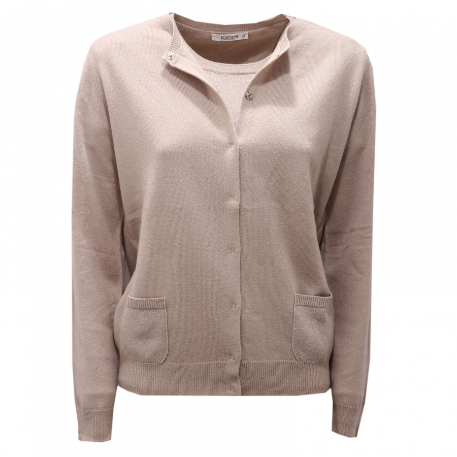 4080AF twin-set donna KANGRA beige wool/silk/cashmere set sweater woman