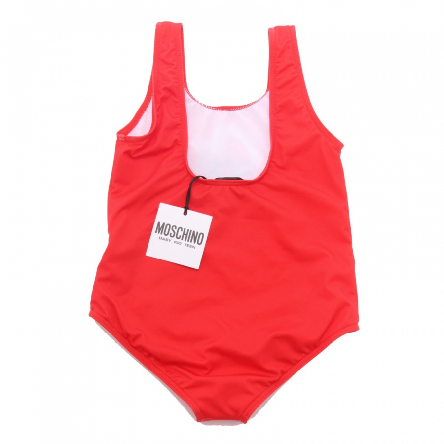 4096AI costume intero bimba girl MOSCHINO printed beachwear red