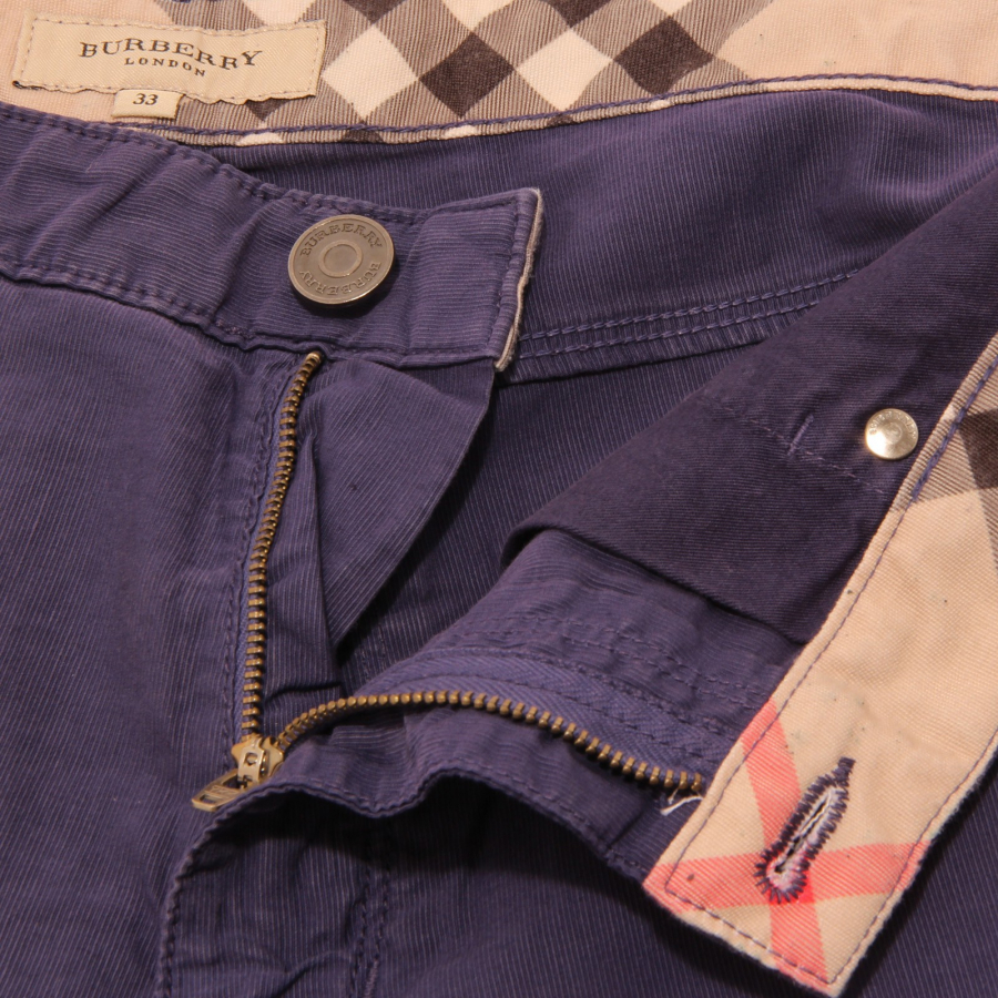 4325W pantalone uomo BURBERRY LONDON purple pant cotton linen men