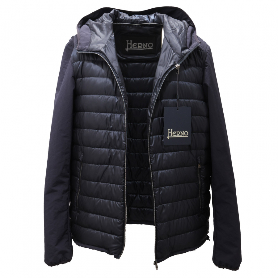 giubbotto 100 grammi uomo HERNO blue light padded jacket men
