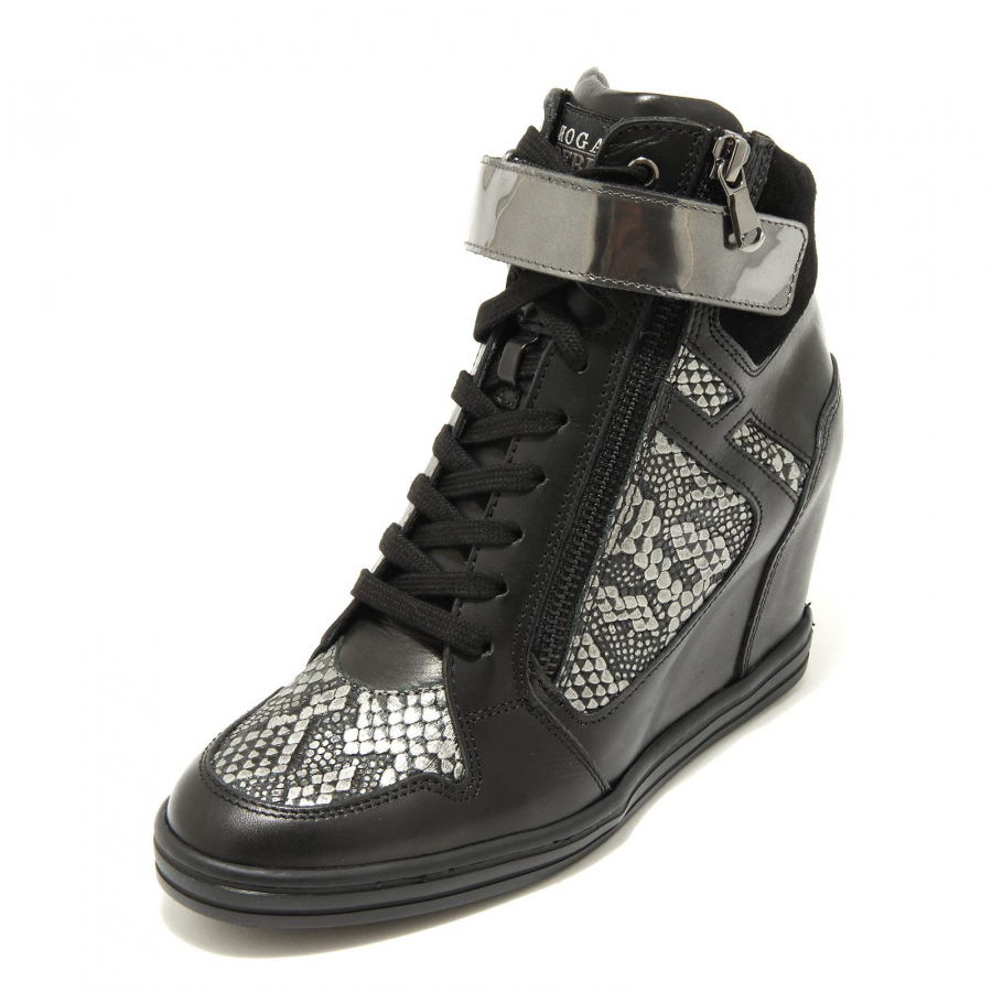 4479G sneaker donna nero grigio HOGAN REBEL r 199 zip laterale scarpa shoes wome