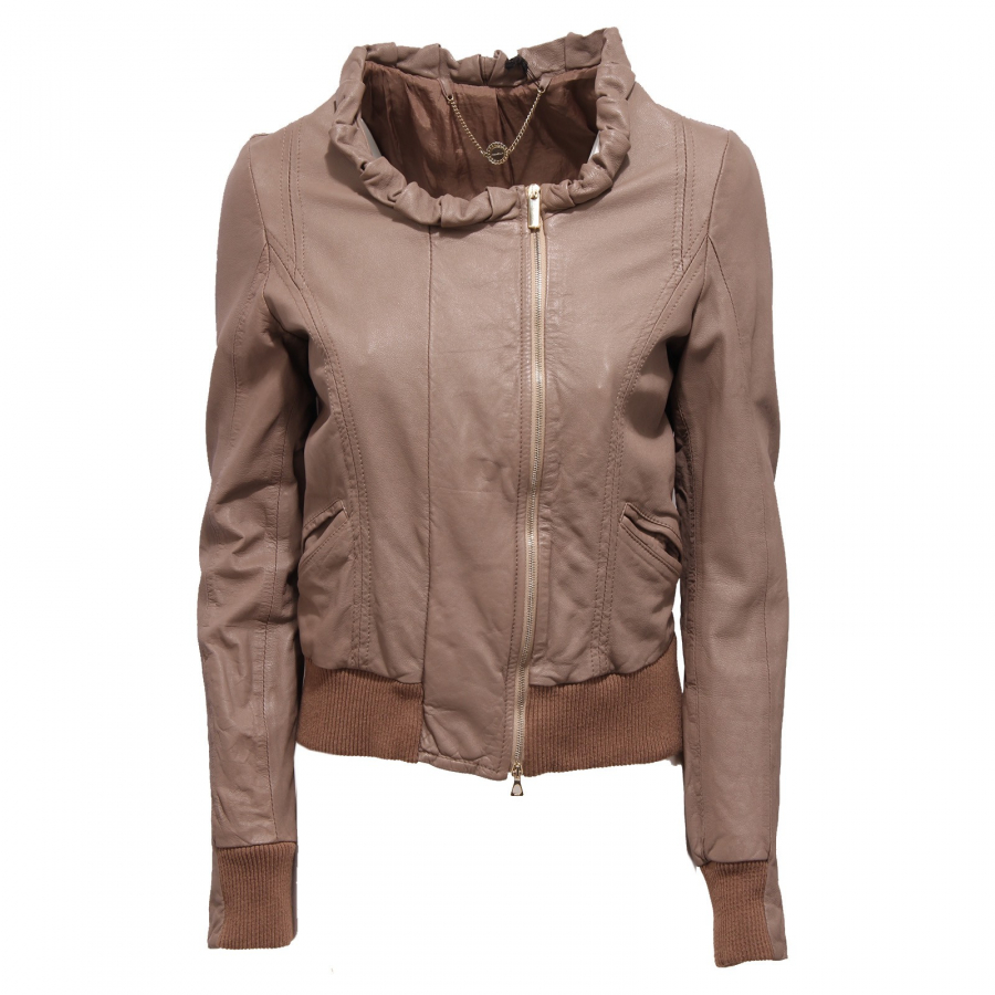 5183R giubbotto donna ANNARITA N giubbino pelle marrone chiaro