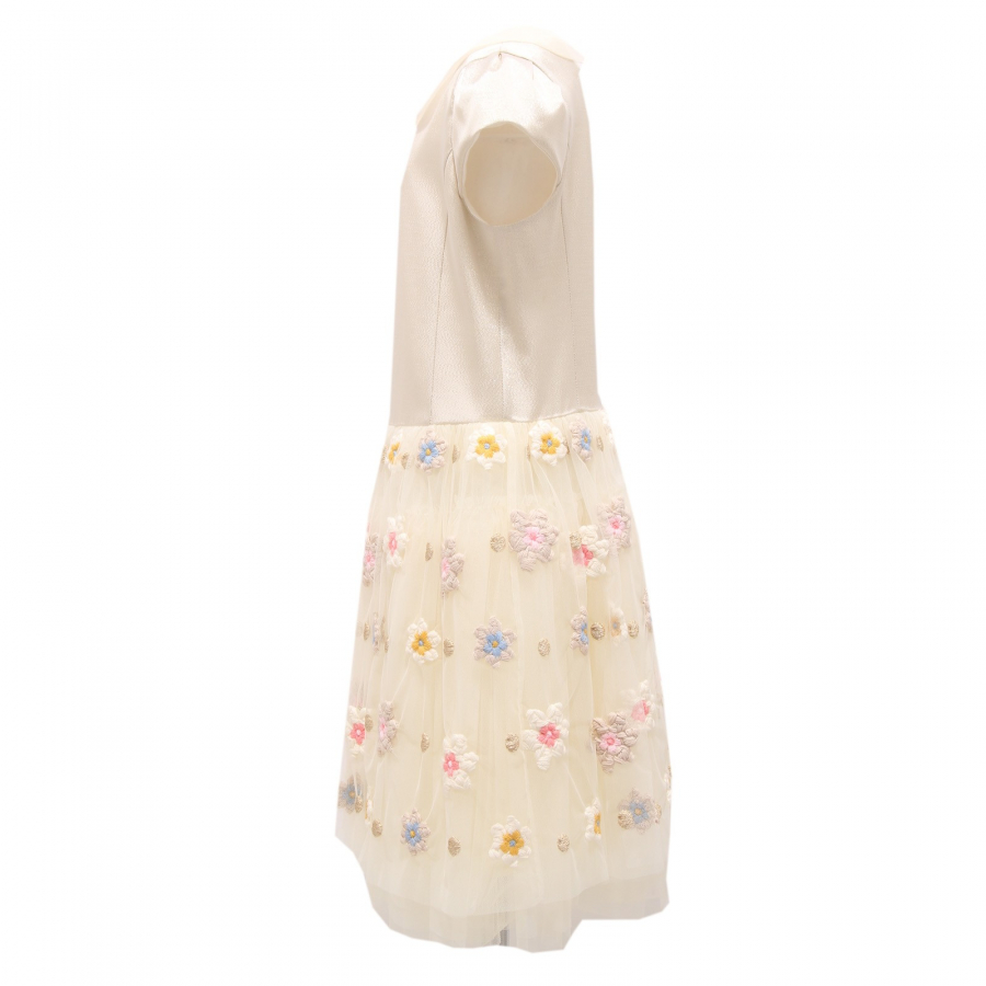 vestito bimba SIMONETTA abito cerimonia avorio multicolor dress kid