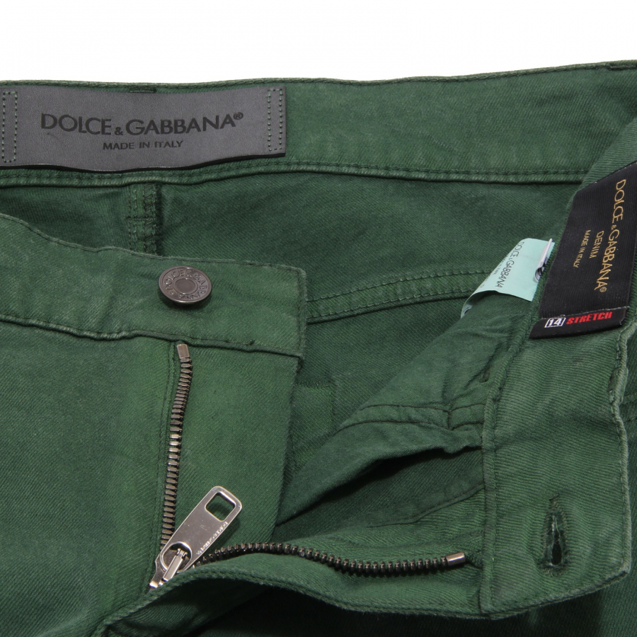 5378U jeans uomo DOLCE GABBANA STRETCH verde green trouser men