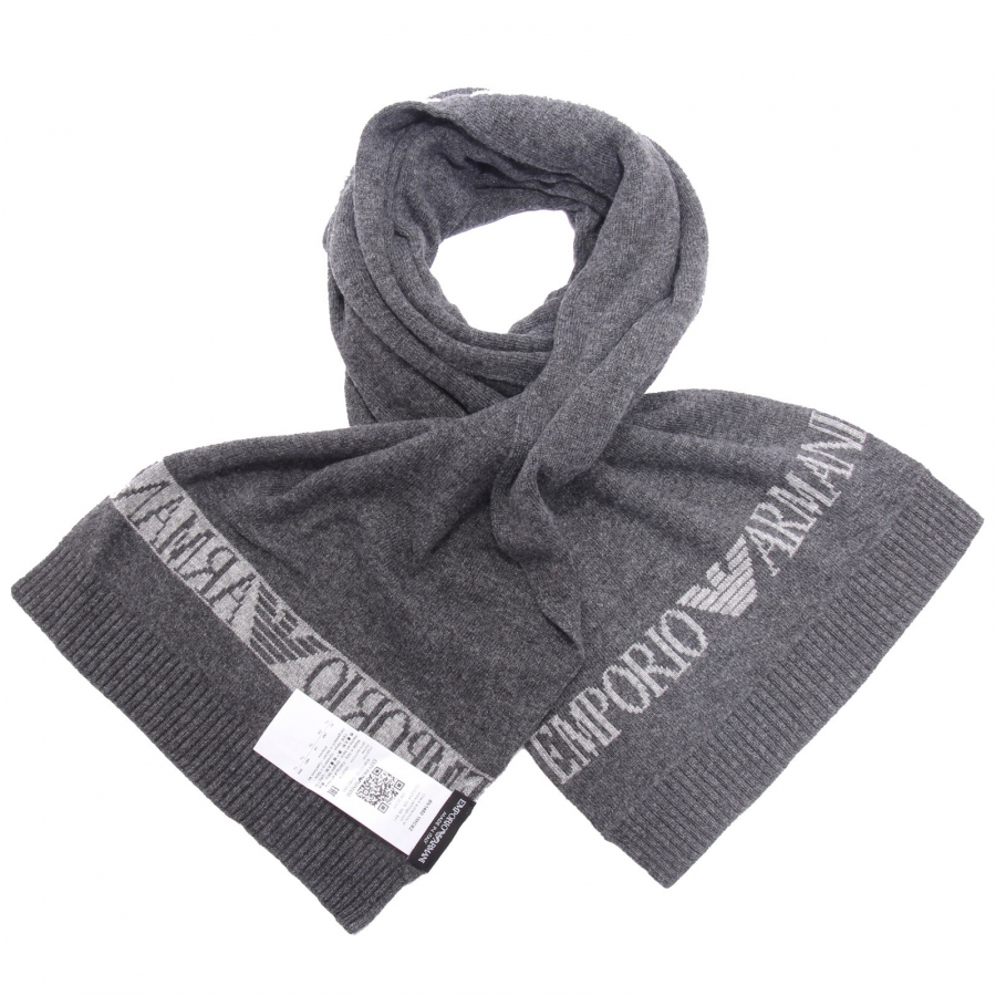 Emporio armani scarf grey best sale