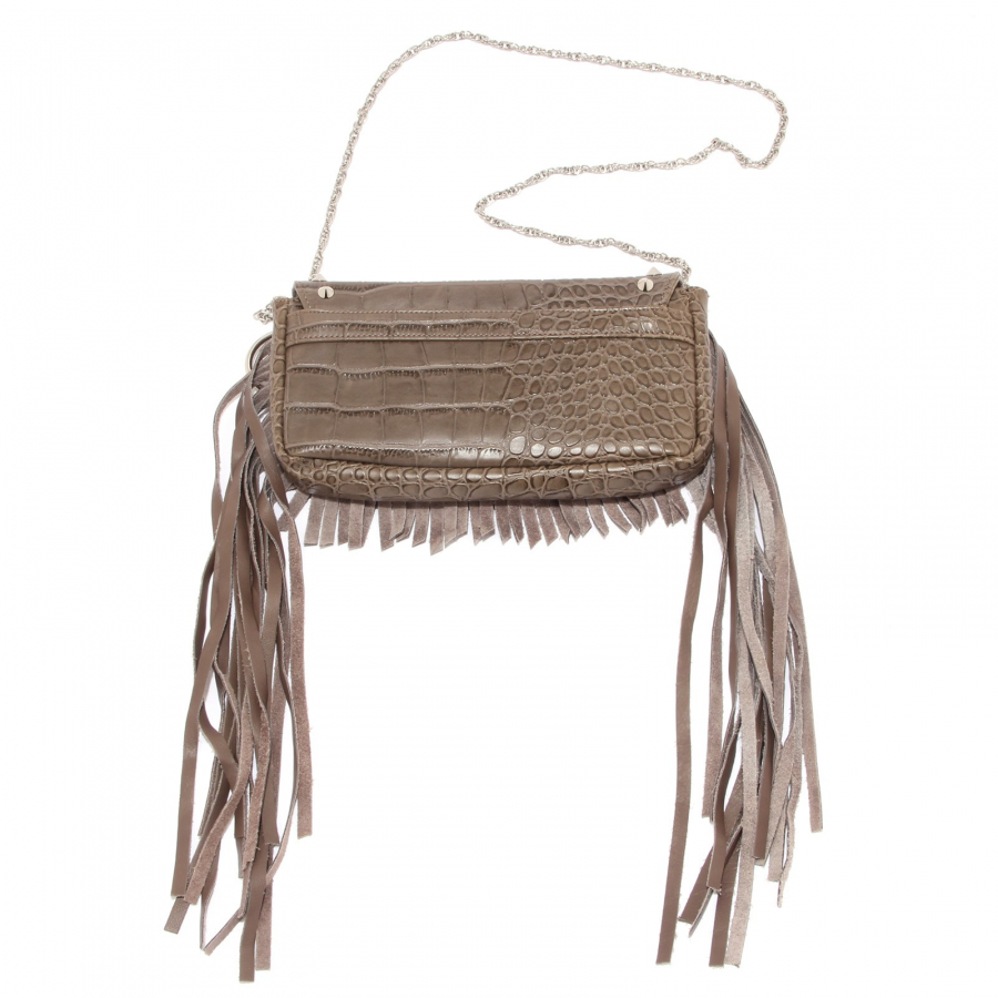 5516S borsa donna MIA BAG ecopelle marrone tracolla frange brown bag woman