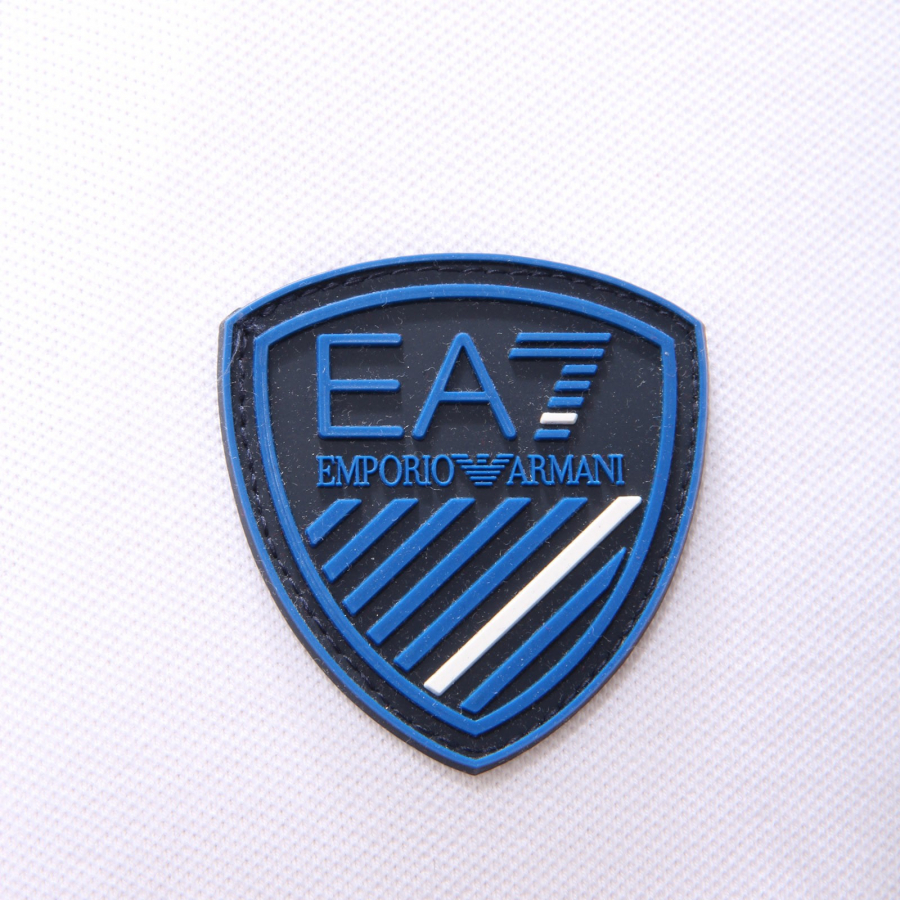 polo uomo EMPORIO ARMANI EA7 white blue cotton polo shirt man