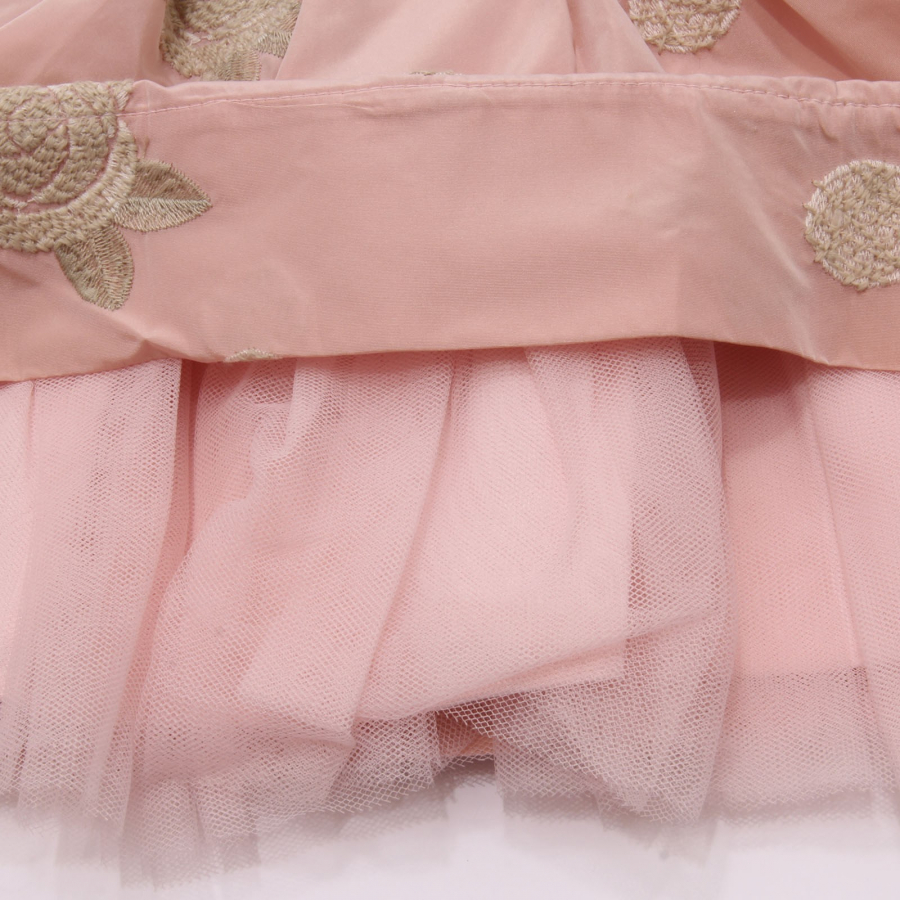 6318AC abito bimba GIRL MONNALISA CHIC vestito pink beige dress kid