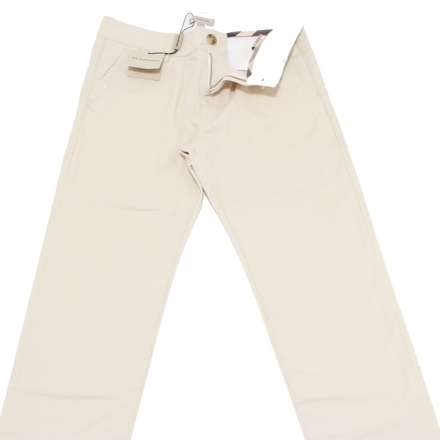 6468M BURBERRY pantalone bimbo beige 100 cotone pants kids