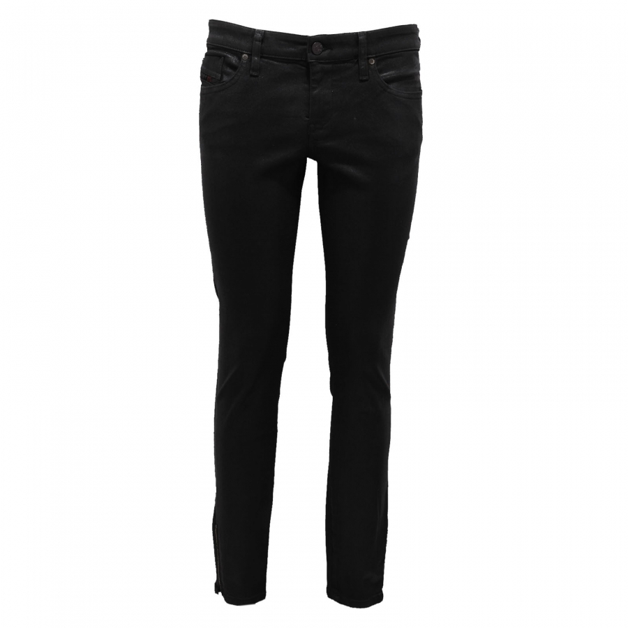 6526AB jeans SPALMATO donna DIESEL black skinny trouser woman