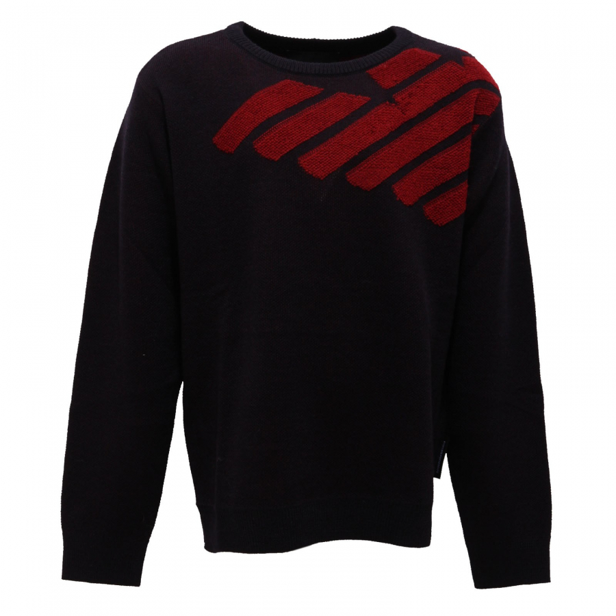 6609AB maglione bimbo BOY EMPORIO ARMANI mix wool blue red sweater