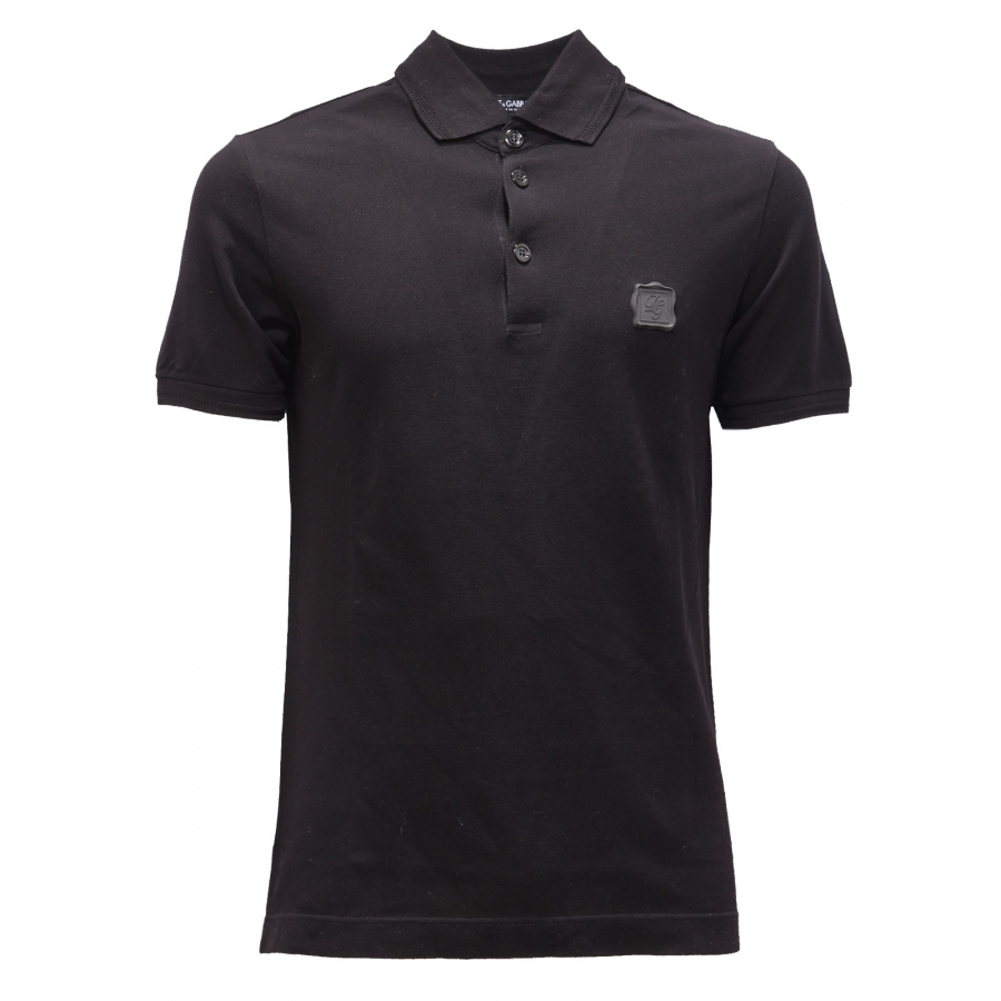6683AG polo uomo DOLCE GABBANA black cotton t shirt polo men