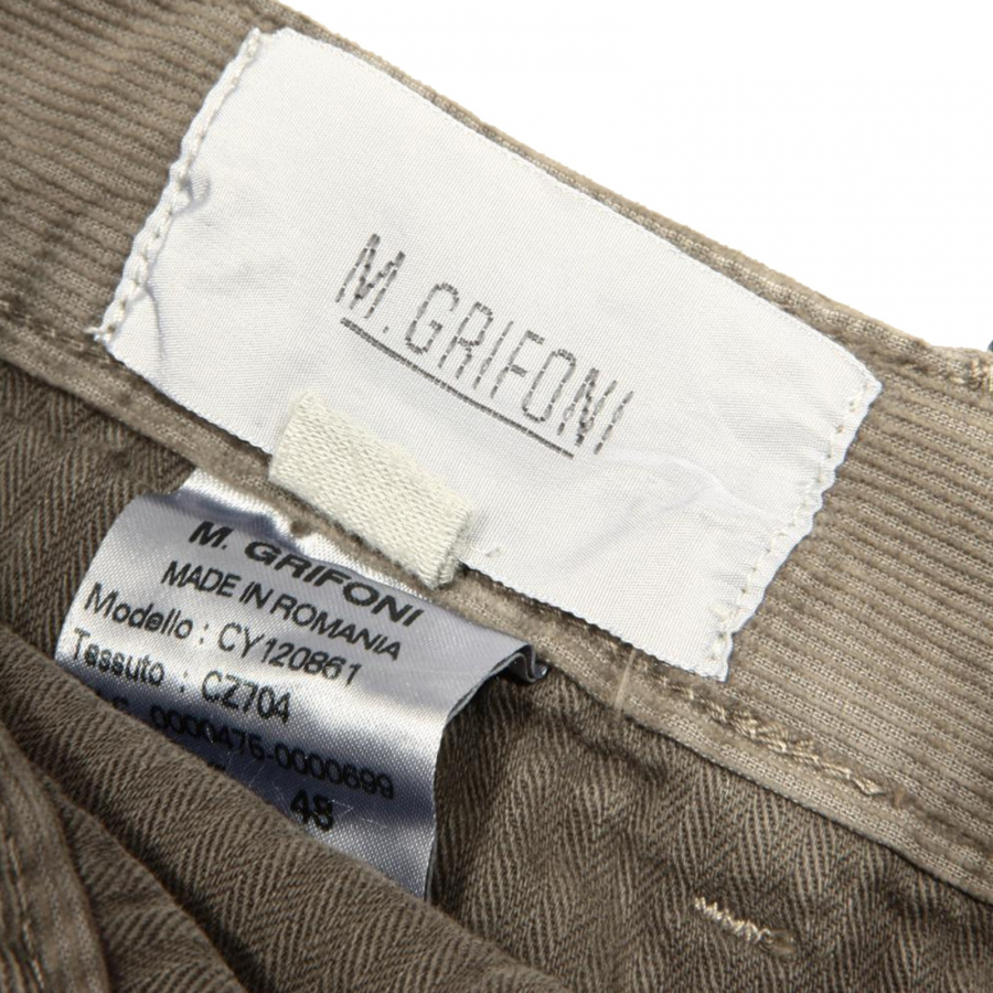 66977 pantaloni velluto MAURO GRIFONI jeans uomo trousers men verde