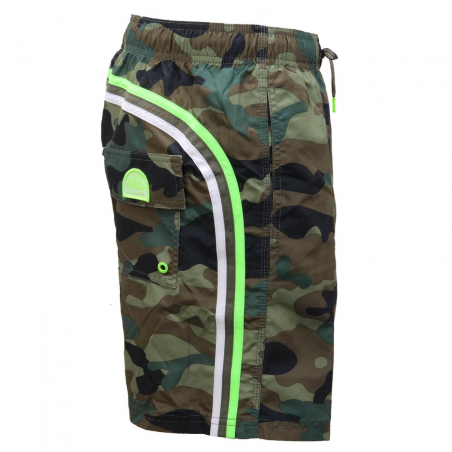 6823AH costume uomo SUNDEK green camouflage beachwear man