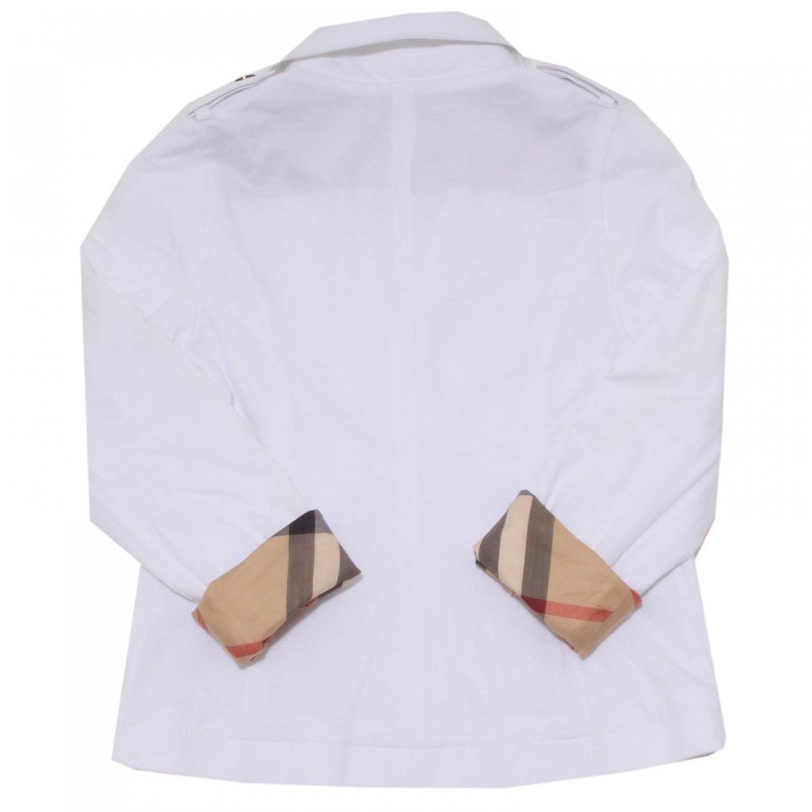 6910I giacca bimba girl BURBERRY white cotton giacca jacket