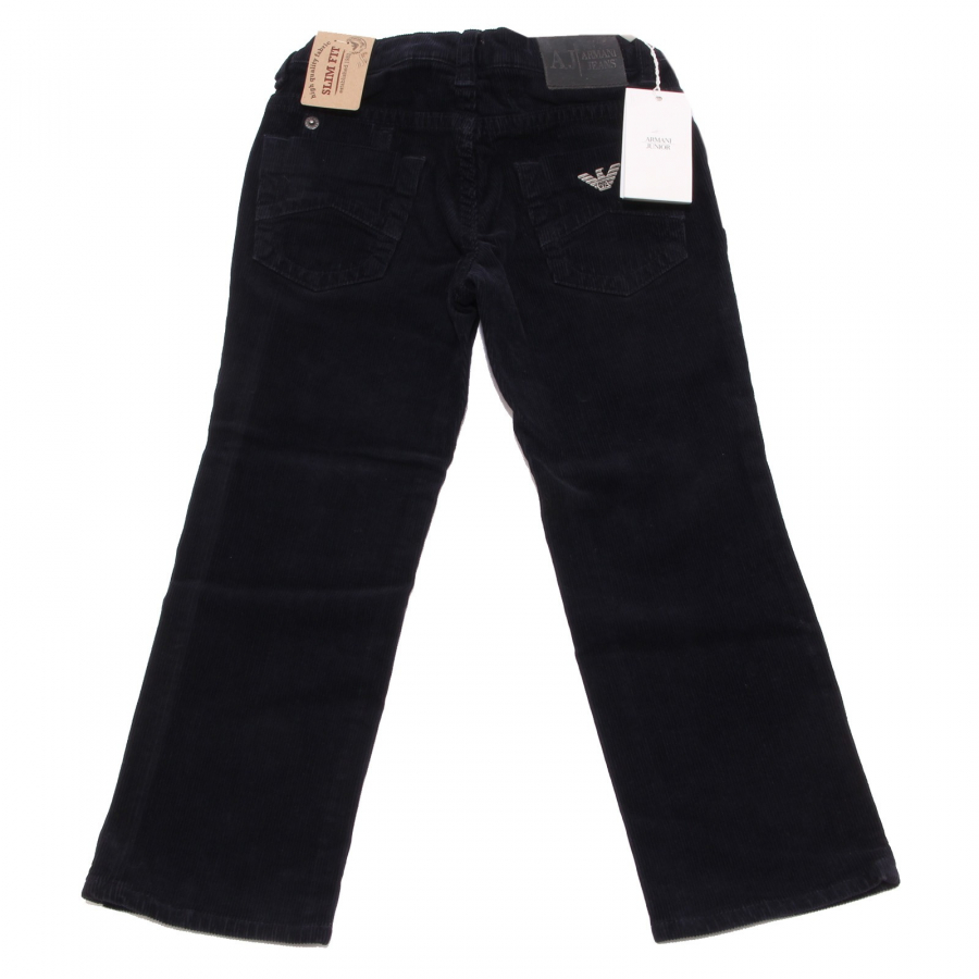 blu bimbo ARMANI JUNIOR velluto a coste trousers kids