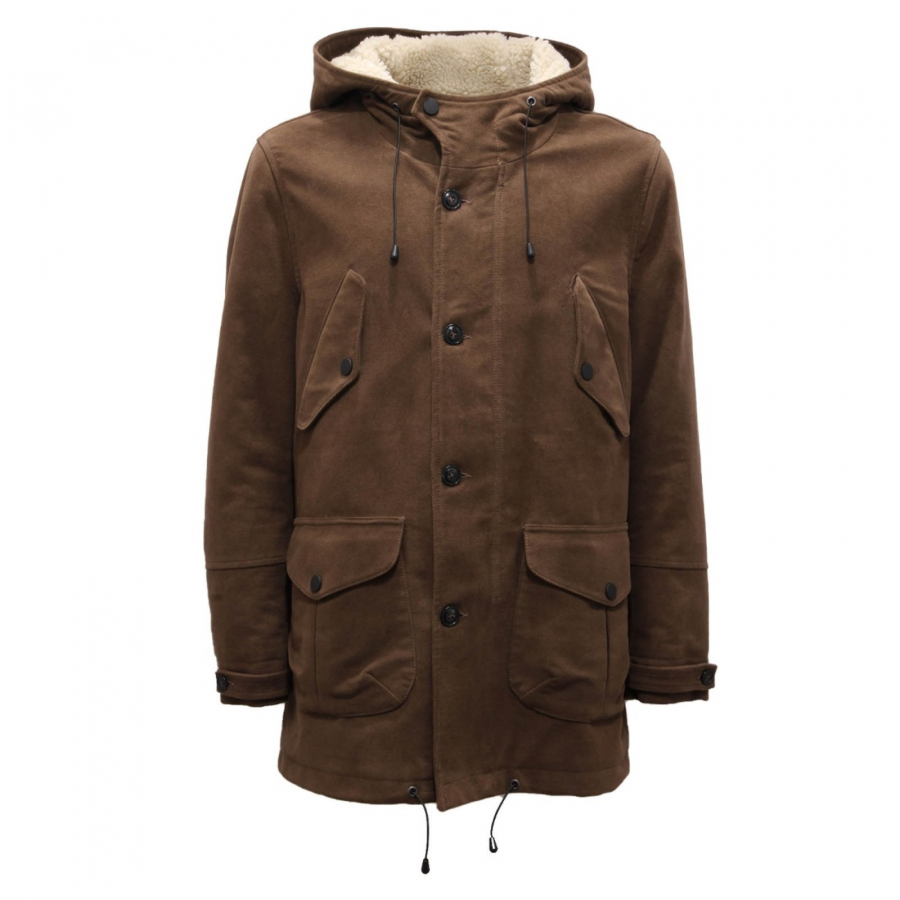 7223AI giubbotto parka uomo OFFICINA36 man padded fustian jacket brown