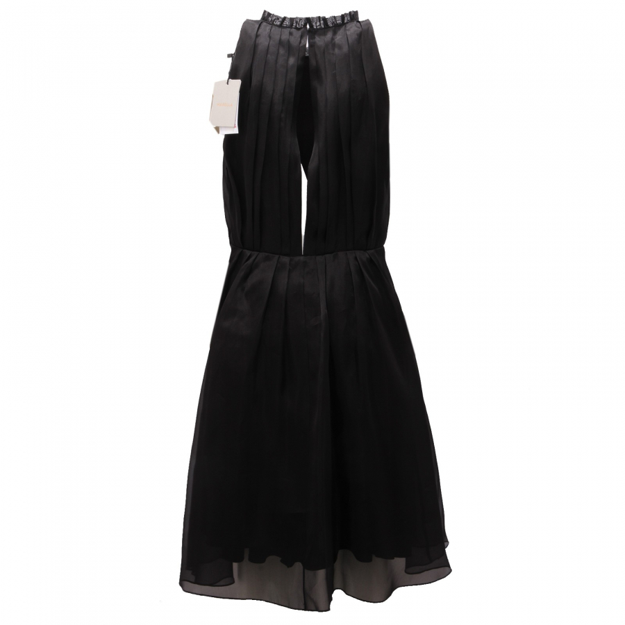 7356AF abito donna MARELLA black silk dress women